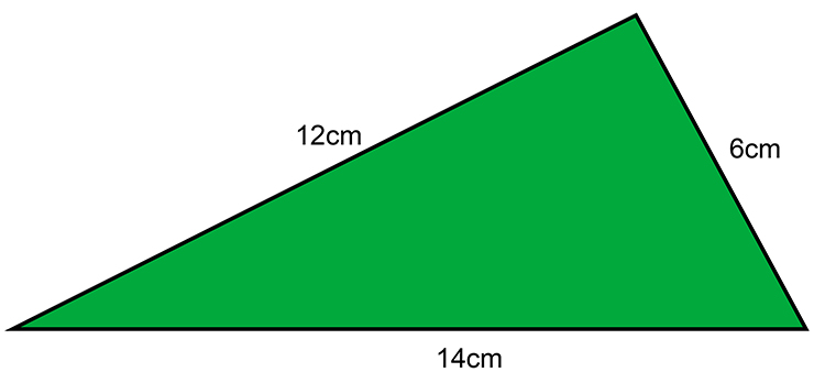 An example of a scalene triangle with different lengths of sides